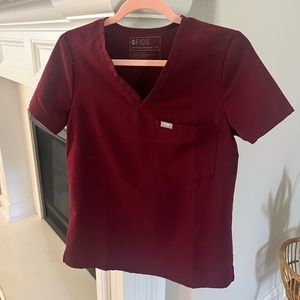 Figs XS Burgundy Catarina™ One-Pocket Scrub Top.